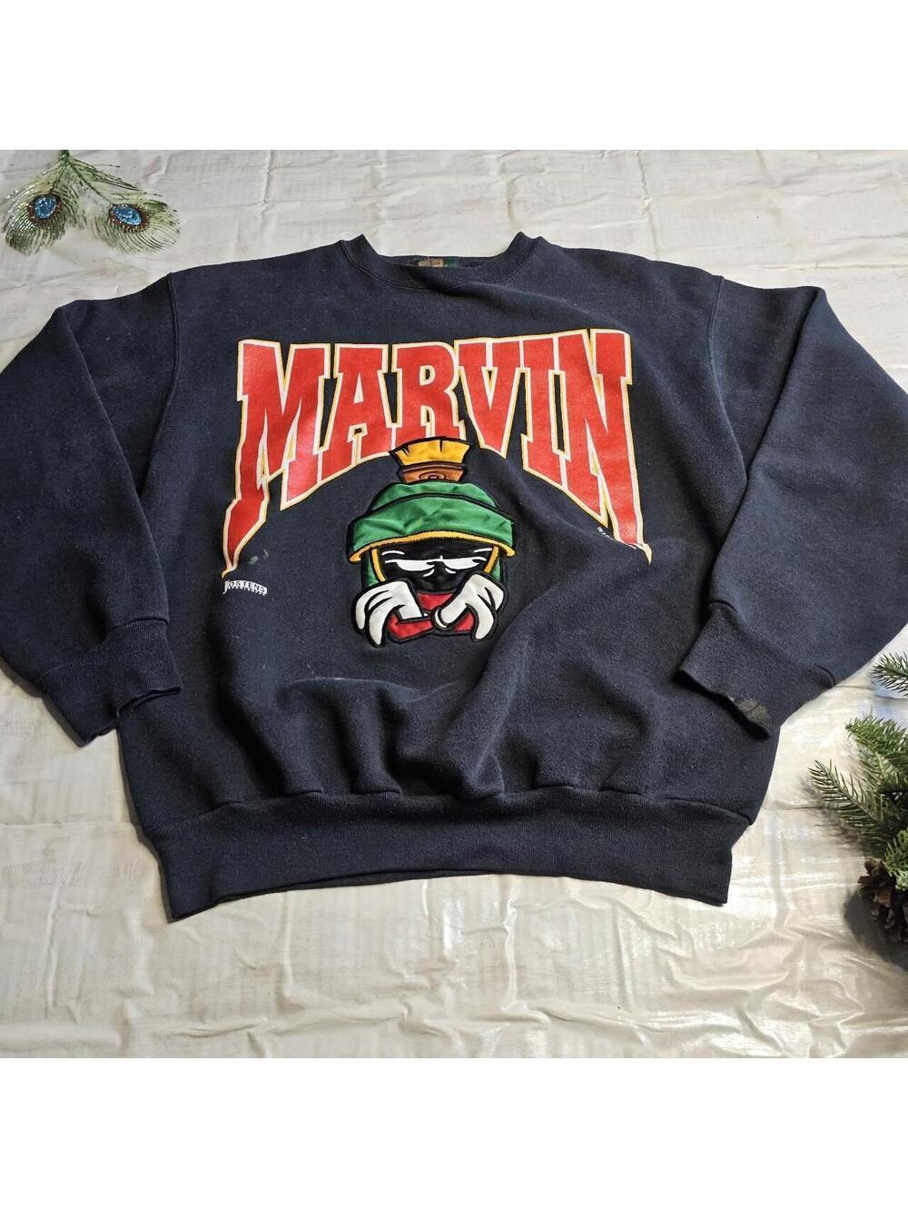 vintage 90s Marvin the Martian embroidered sweatshirt from looney tunes